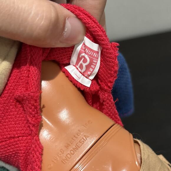 Vintage Brunette Rooted Hair Ken Doll - Mattel 1968 Clothes Backpack Blue Eyes - Picture 8 of 10